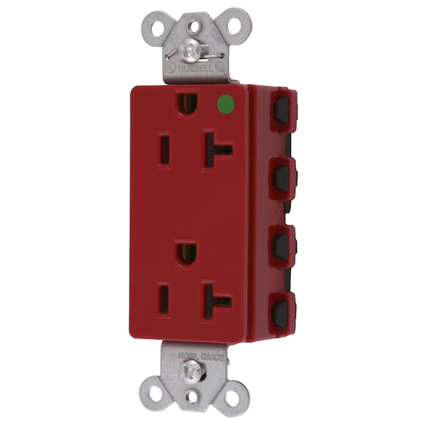 Straight Blade Receptacle, 5-20R, 20 A, 125V AC, 2 Pole, 3 Wire, Flush Mount, Grounded
